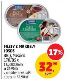 FILETY Z MAKRELY LOSOS BBQ, Mexico, 170/85 g 