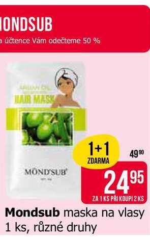 Mondsub maska na vlasy 1 ks, různé druhy