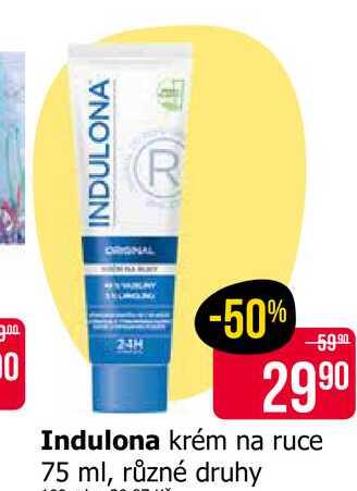 Indulona krém na ruce 75 ml, různé druhy 