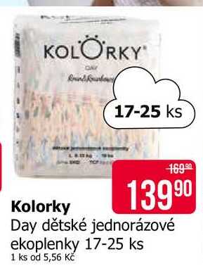 Kolorky Day dětské jednorázové ekoplenky 17-25 ks