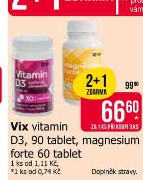 Vix vitamin D3, 90 tablet, magnesium forte 60 tablet