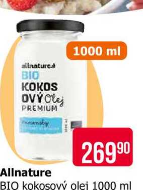 Allnature BIO kokosový olej 1000 ml 
