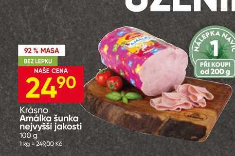 Krásno Amálka šunka nejvyšší jakosti 100 g 