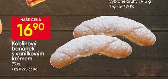 Koblihový banánek s vanilkovým krémem 75 g