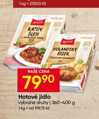Hotové jídlo vybrané druhy 360-400 g