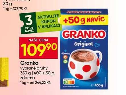 Granko vybrané druhy 400 + 50 g zdarma 