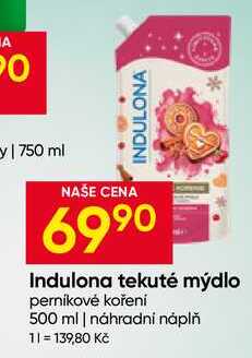Indulona tekuté mýdlo perníkové koření 500 ml
