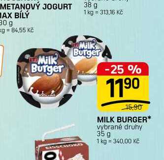 MILK BURGER* vybrané druhy 35 g 