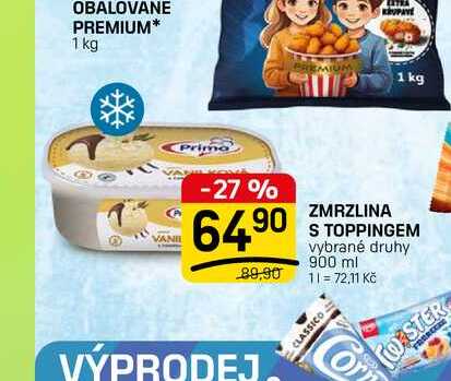 ZMRZLINA S TOPPINGEM vybrané druhy 900 ml