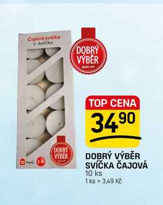 DOBRÝ VÝBĚR SVÍČKA ČAJOVÁ 10 ks