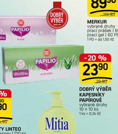 DOBRÝ VÝBĚR KAPESNÍKY PAPÍROVÉ vybrané druhy 10 x 10 ks