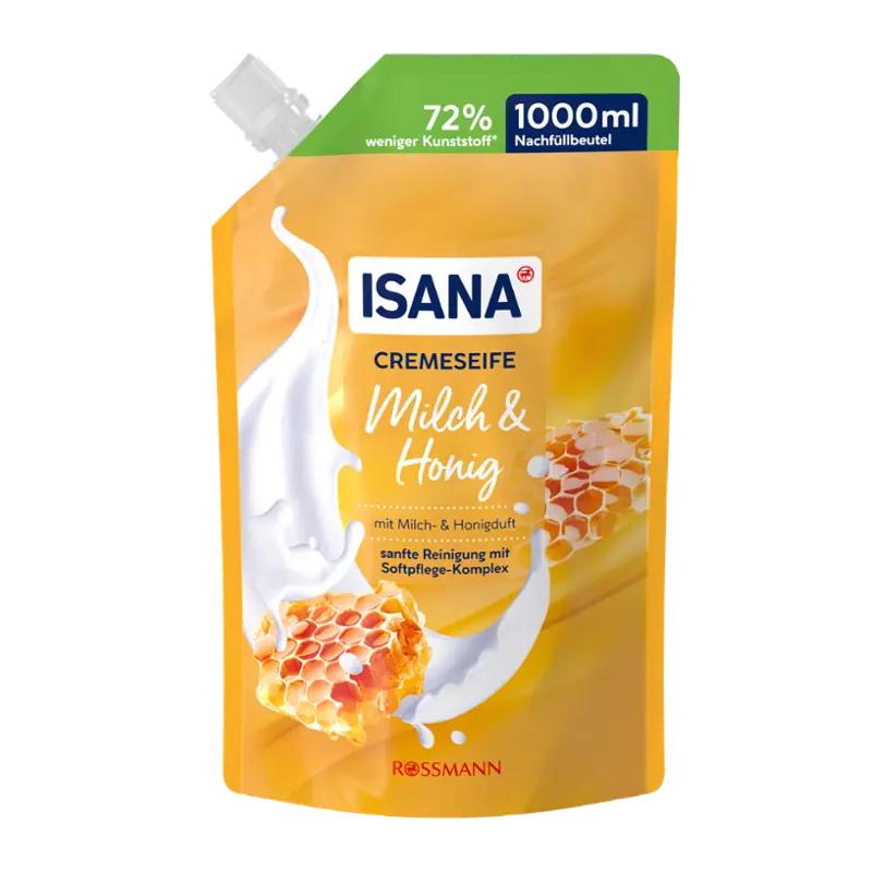 ISANA Krémové tekuté mýdlo Mléko & med náhradní náplň