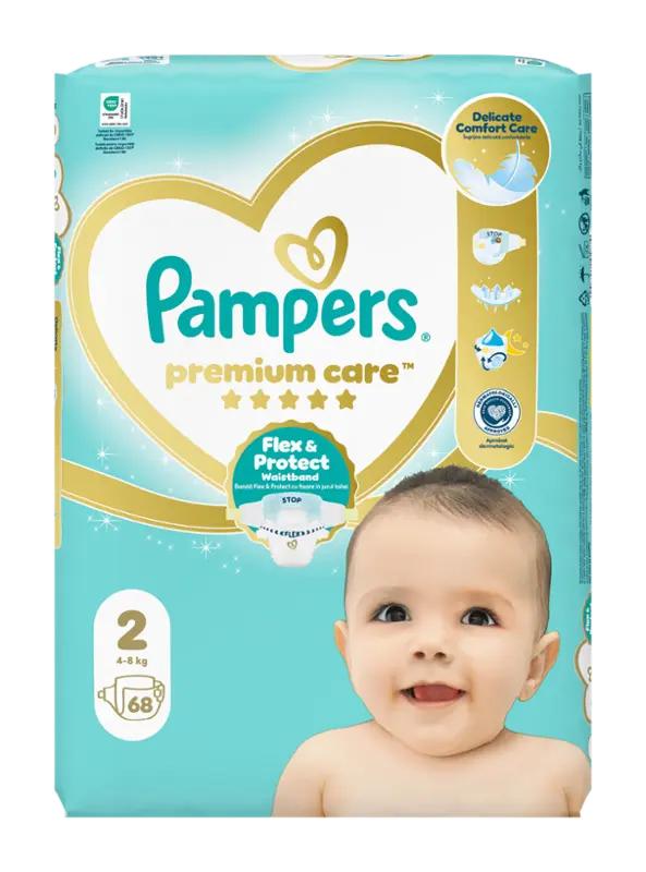 Pampers Pleny Premium Care, 4–8 kg, vel. 2, Value Pack, 68 ks