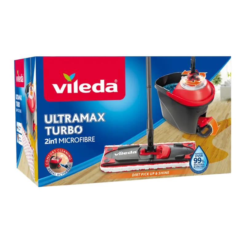 Vileda Plochý rotační mop a kbelík Ultramax Turbo Microfibre 2v1, 1 ks