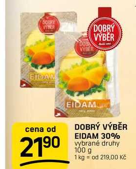 DOBRÝ VÝBĚR EIDAM 30% vybrané druhy 100 g