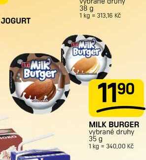 MILK BURGER vybrané druhy 35 g