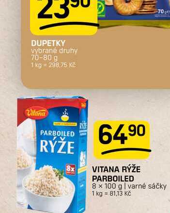 VITANA RÝŽE PARBOILED 8 x 100 g | varné sáčky 