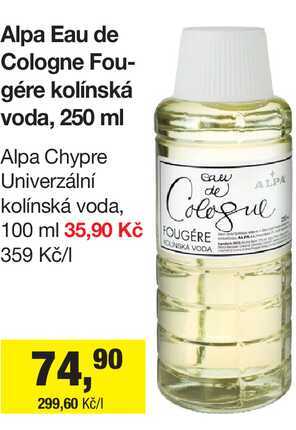 Alpa Eau de Cologne Fougére kolínská voda, 250 ml