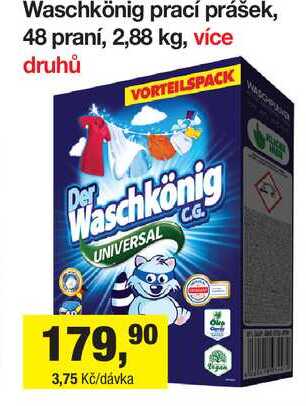 Waschkönig prací prášek, 48 praní, 2,88 kg