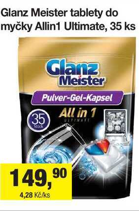 Glanz Meister tablety do myčky Allin1 Ultimate, 35 ks
