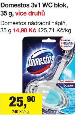 Domestos 3v1 WC blok, 35 g