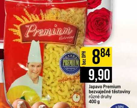 Japavo Premium bezvaječné těstoviny různé druhy 400 g 