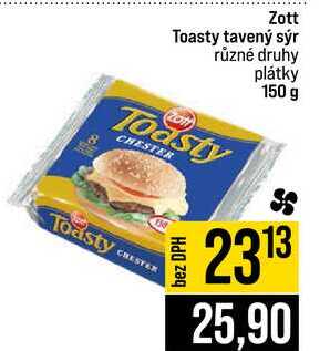 Zott Toasty tavený sýr různé druhy plátky 150 g