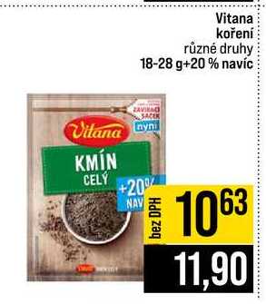 Vitana koření různé druhy 18-28 g+20% navíc
