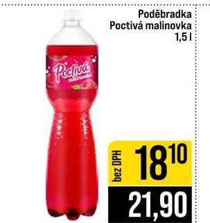 Poděbradka Poctivá malinovka 1,5l