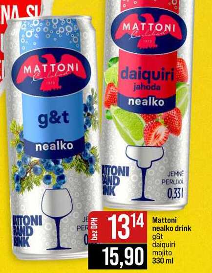 Mattoni nealko drink g&t daiquiri mojito 330 ml 