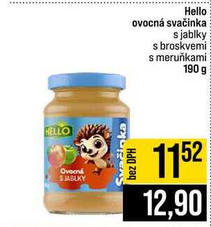 Hello ovocná svačinka s jablky s broskvemi s meruňkami 190 g 