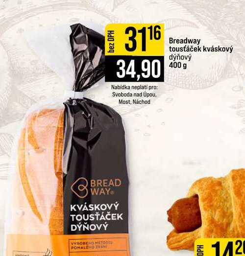Breadway tousťáček kváskový dýňový 400 g 