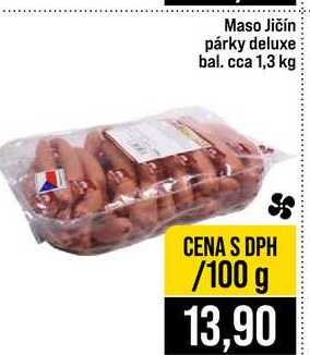 Maso Jičín párky deluxe bal. cca 1,3 kg 100g
