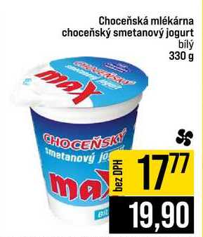 Choceňská mlékárna choceňský smetanový jogurt bílý 330 g