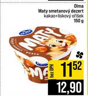 Olma Maty smetanový dezert kakao+lískový oříšek 150 g