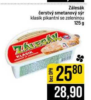 Zálesák čerstvý smetanový sýr klasik pikantní se zeleninou 125 g