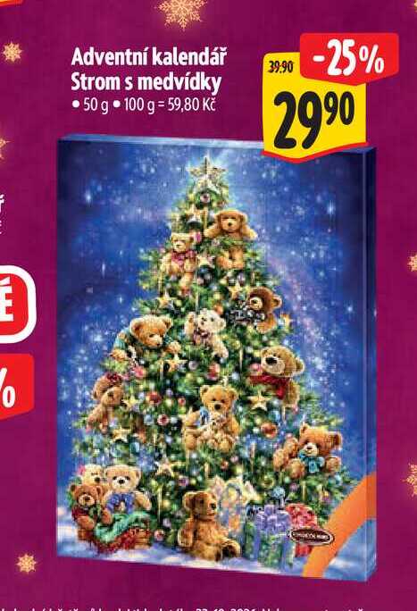 Adventní kalendář Strom s medvídky 50 g