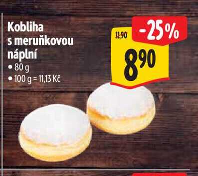 Kobliha s meruňkovou náplní 80 g  