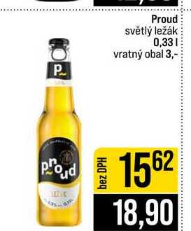 Proud světlý ležák 0,33l