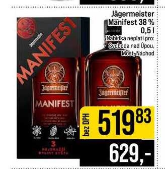 Jägermeister Manifest 38% 0,5l