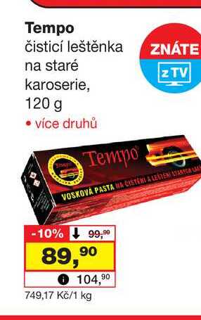 Tempo čisticí leštěnka na staré karoserie 120g