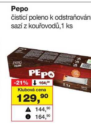 Pepo čisticí poleno k odstraňován sazí z kouřovodů, 1 ks