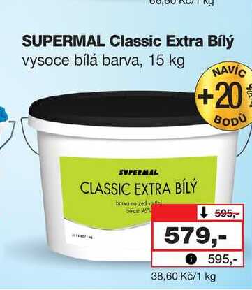 SUPERMAL Classic Extra Bílý vysoce bílá barva, 15 kg
