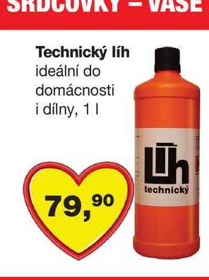 Technický líh ideální do domácnosti i dílny, 1l