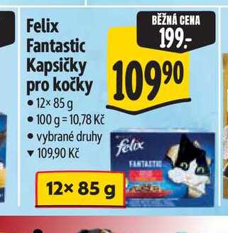Felix Fantastic Kapsičky pro kočky 12× 85 g 
