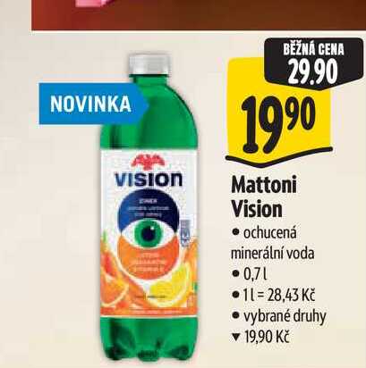 Mattoni Vision ochucená minerální voda 0,71