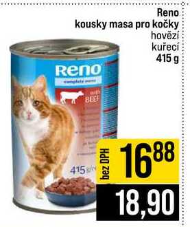 Reno kousky masa pro kočky hovězí kuřecí 415 g 
