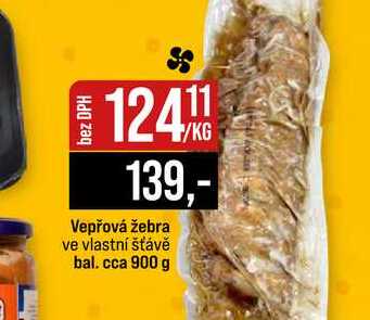 Vepřová žebra ve vlastní šťávě bal. cca 900 g 