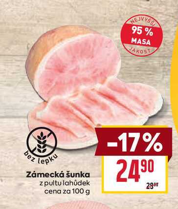 Zámecká šunka z pultu lahůdek cena za 100 g
