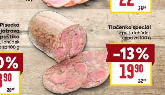 Tlačenka speciál z pultu lahůdek cena za 100 g